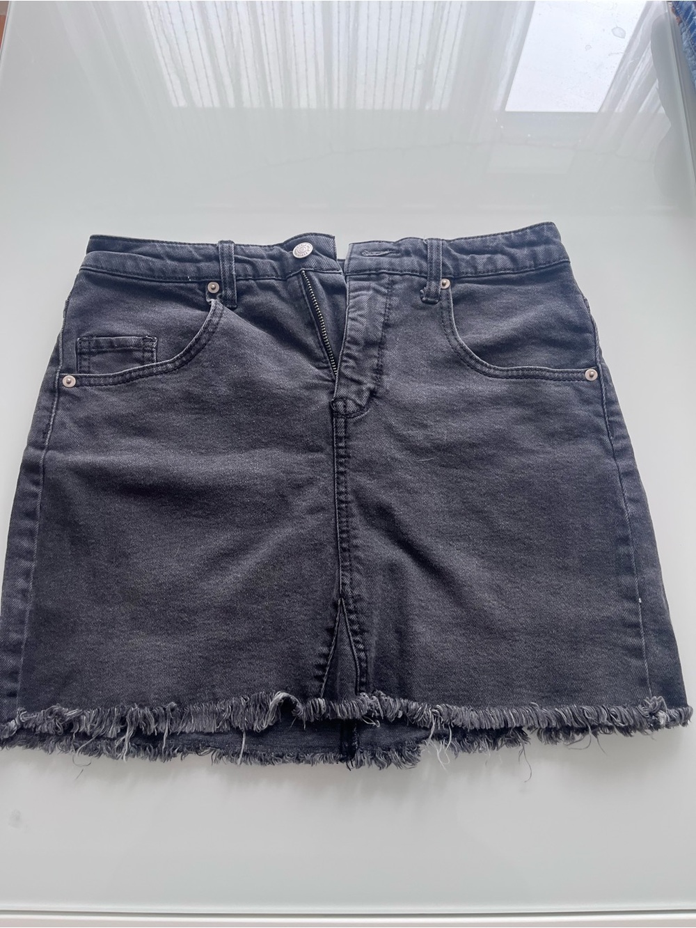 wild fable Black Frayed Hem Mini Skirt